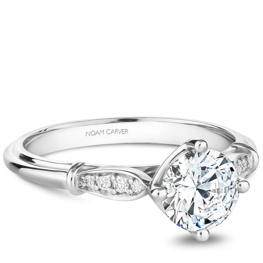 Noam Carver Engagement Ring Platinum With 8 RD TCW 0.06ct