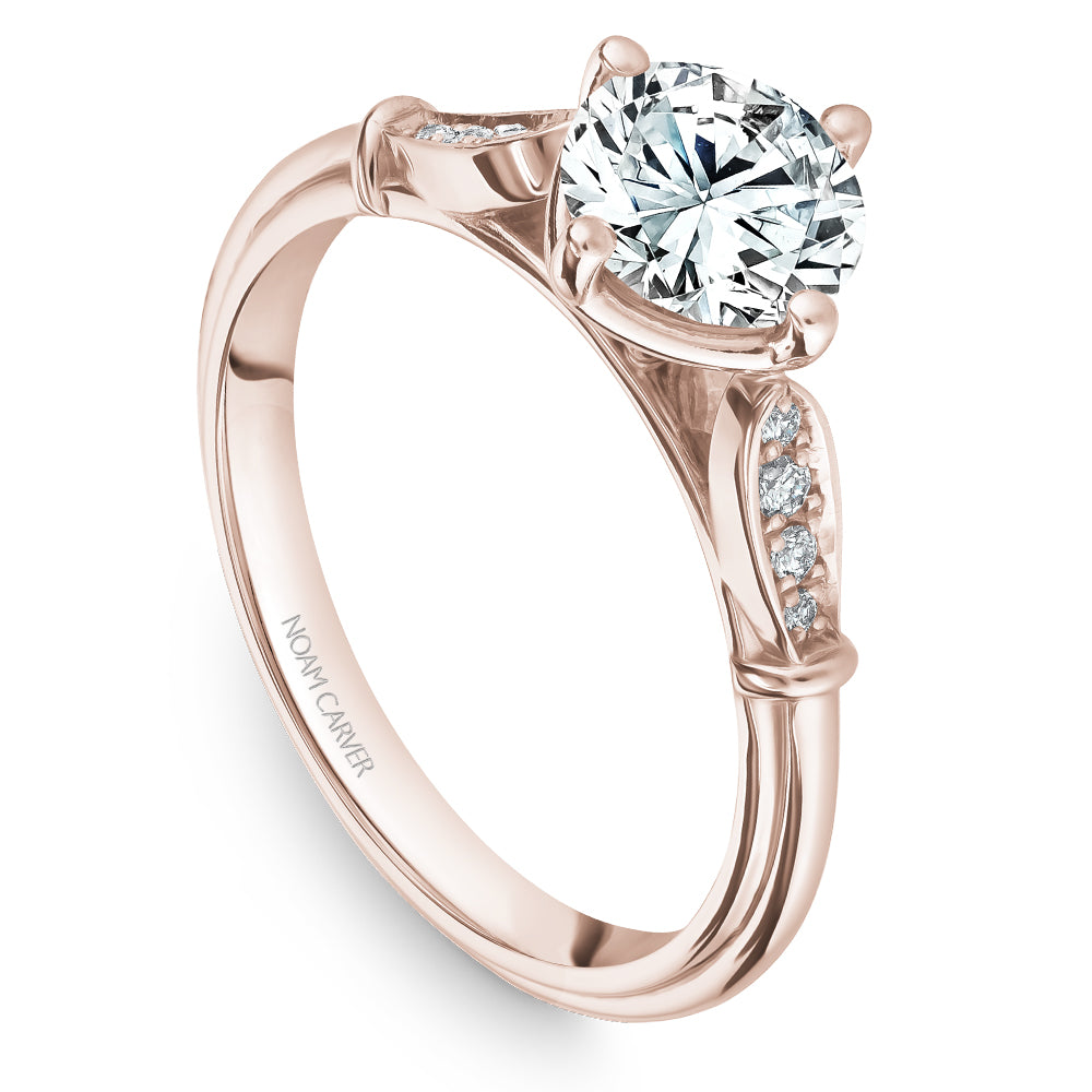 Noam Carver Engagement Ring Rose 18k Gold With 8 RD TCW 0.06ct