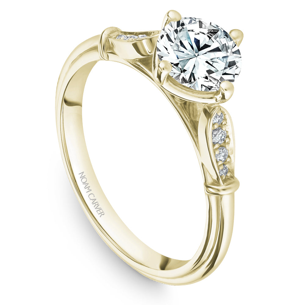 Noam Carver Engagement Ring Yellow 18k Gold With 8 RD TCW 0.056ct