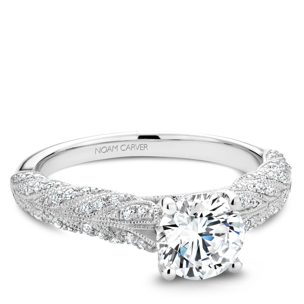 Noam Carver Engagement Ring Platinum With 72 RD TCW 0.31ct