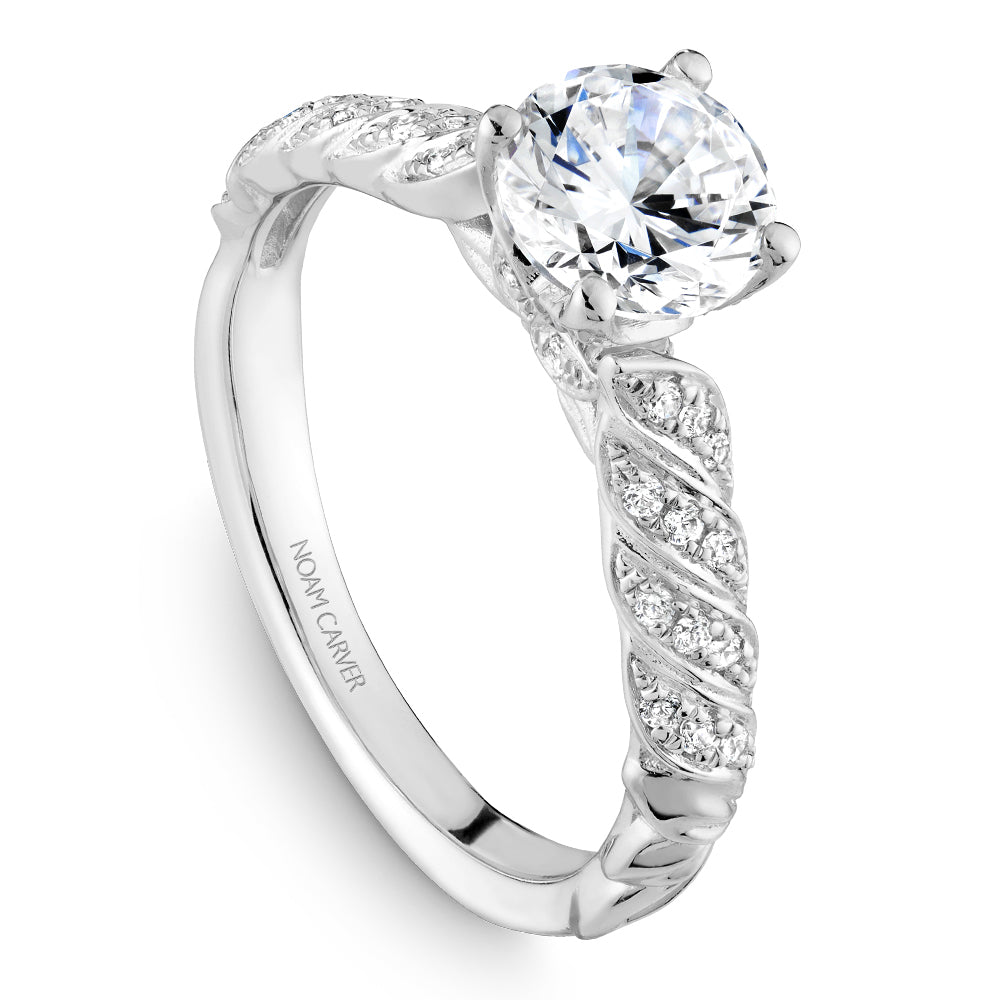 Noam Carver Engagement Ring Platinum With 42 RD TCW 0.18ct