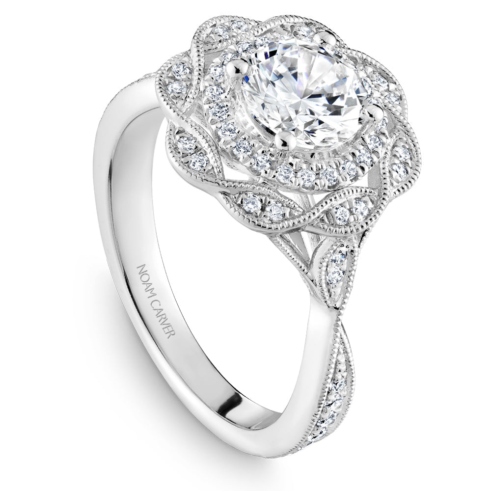 Noam Carver Engagement Ring Platinum With 54 RD TCW 0.33ct