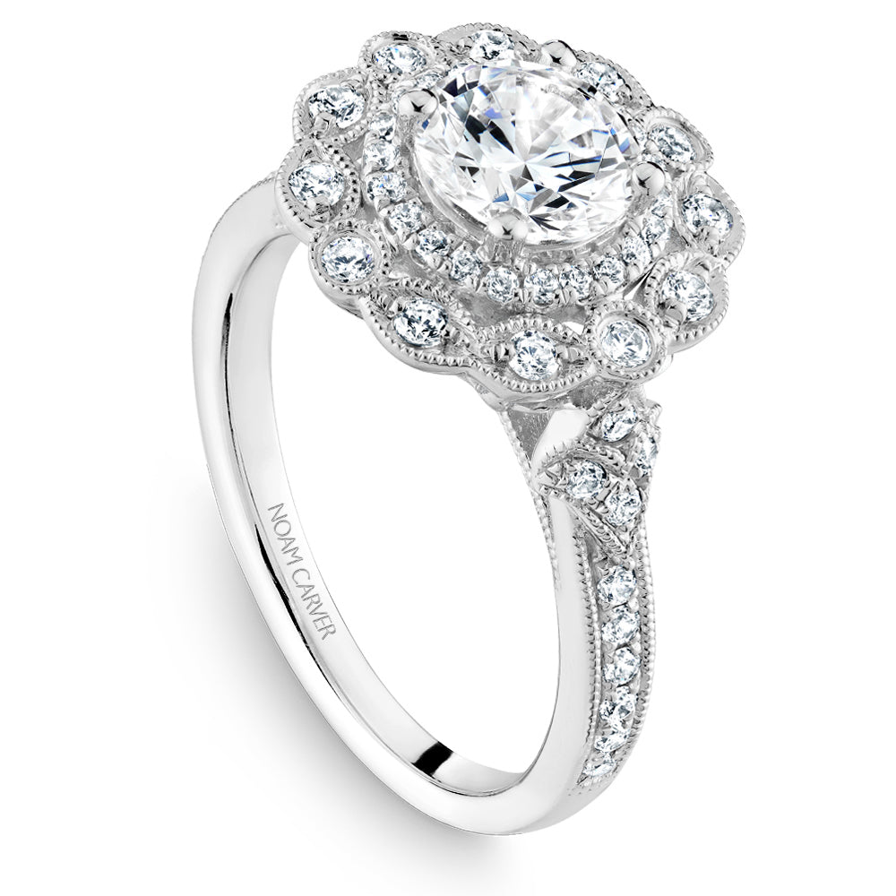Noam Carver Engagement Ring White 18k Gold With 54 RD TCW 0.41ct