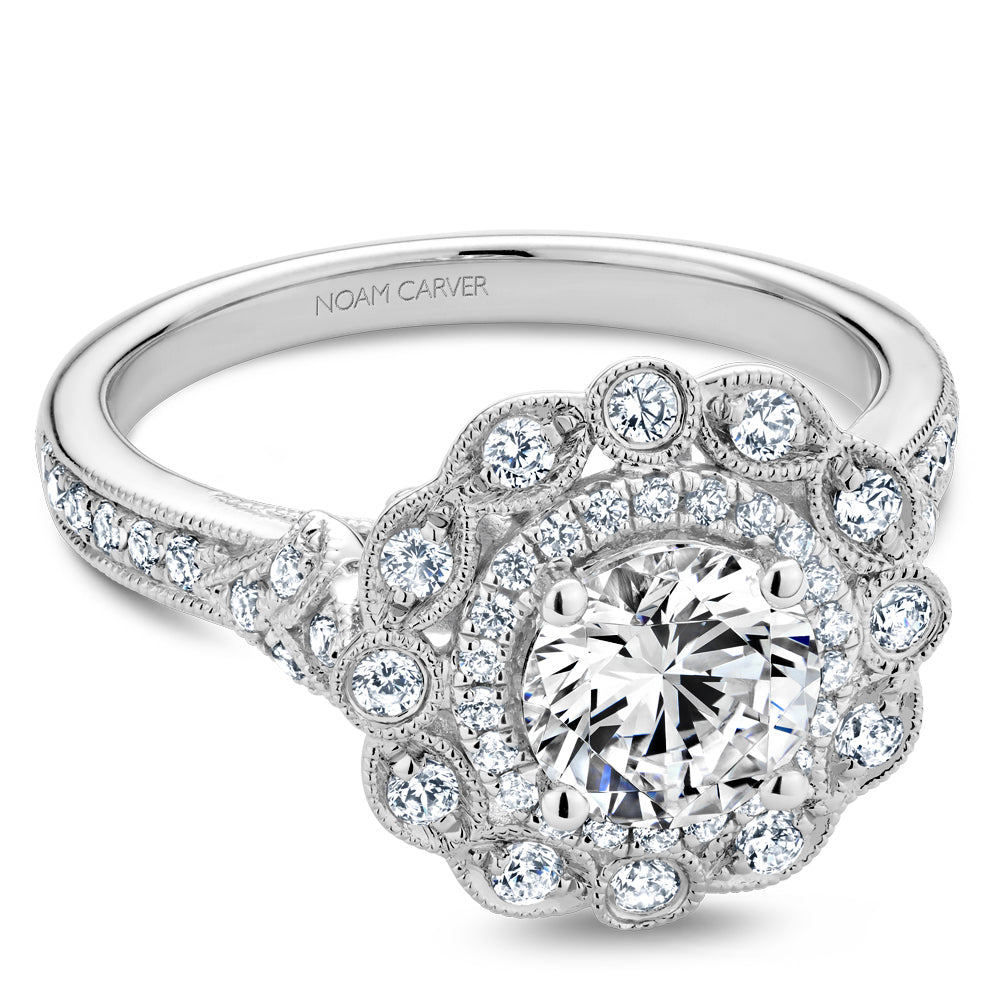 Noam Carver Engagement Ring Platinum With 54 RD TCW 0.41ct