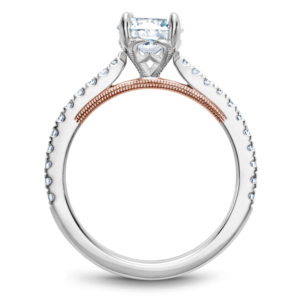 Noam Carver Engagement Ring White & Rose 14k Gold With 22 RD TCW 0.26ct