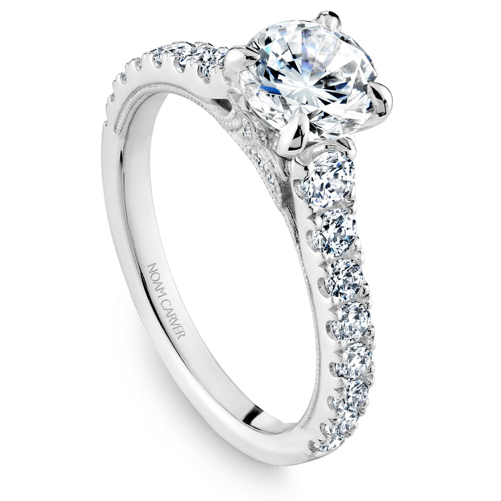 Noam Carver Engagement Ring Platinum With 28 RD TCW 0.66ct