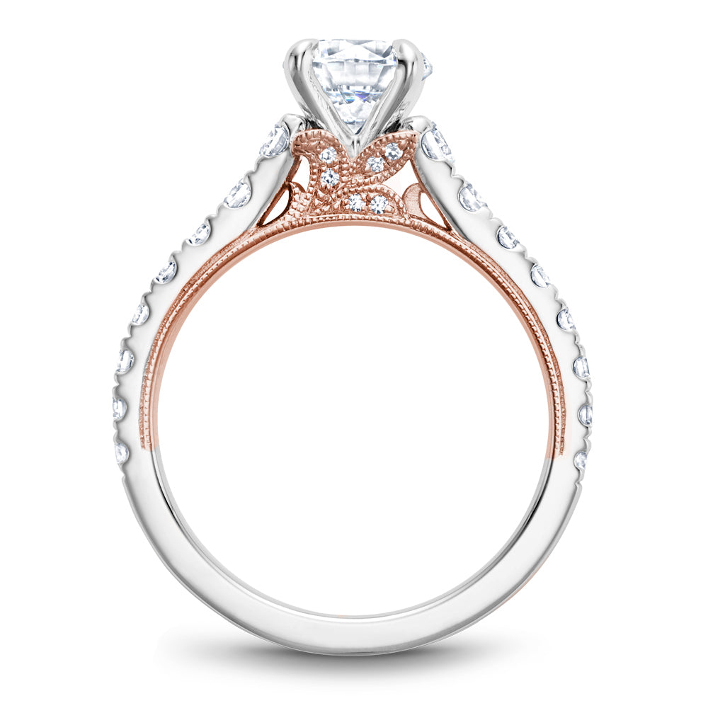Noam Carver Engagement Ring White & Rose 18k Gold With 28 RD TCW 0.66ct