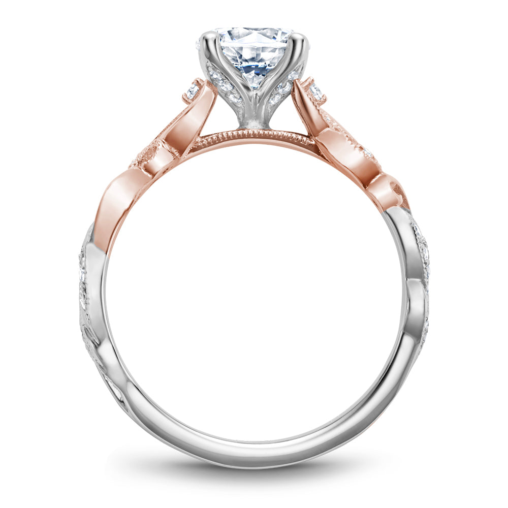Noam Carver Engagement Ring White & Rose 14k Gold With 42 RD TCW 0.20ct