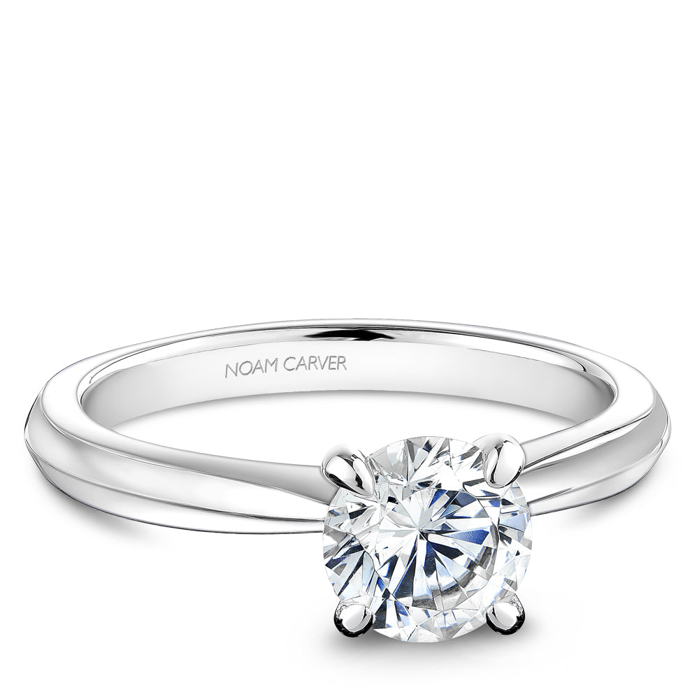 Noam Carver Engagement Ring Platinum With 2 RD TCW 0.01ct