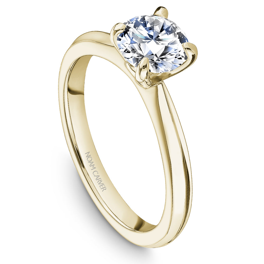 Noam Carver Engagement Ring Yellow 14k Gold With 2 RD TCW 0.01ct
