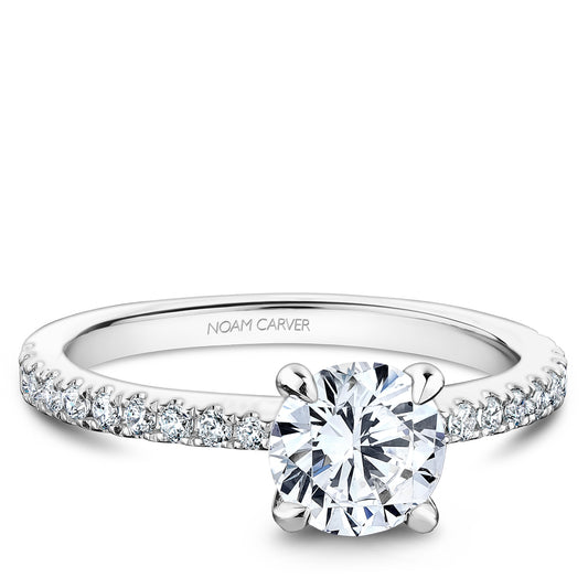 Noam Carver Engagement Ring Platinum With 22 RD TCW 0.25ct
