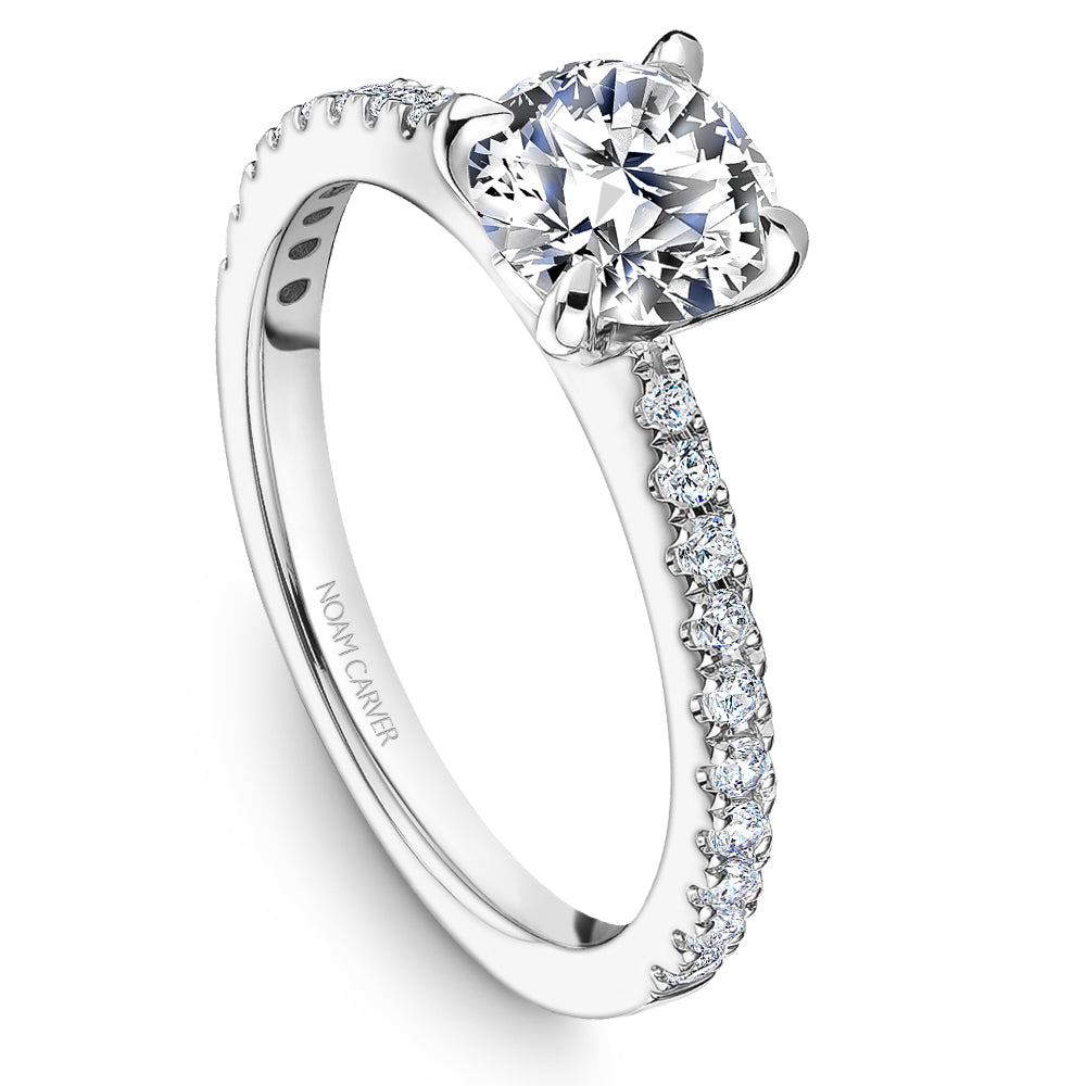 Noam Carver Engagement Ring Platinum With 22 RD TCW 0.25ct