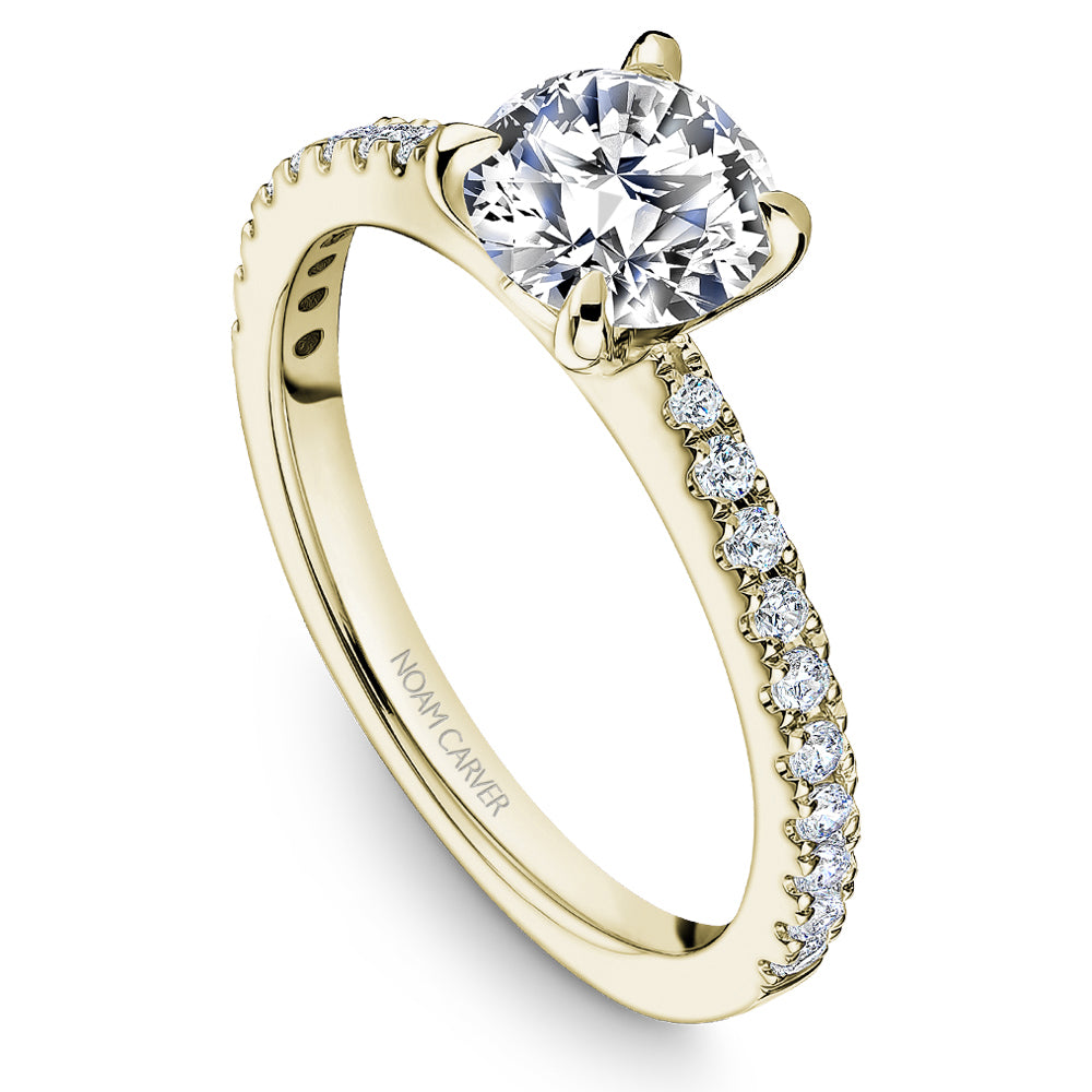 Noam Carver Engagement Ring Yellow 18k Gold With 22 RD TCW 0.25ct