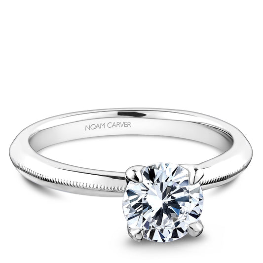 Noam Carver Engagement Ring White 14k Gold With 10 RD TCW 0.05ct