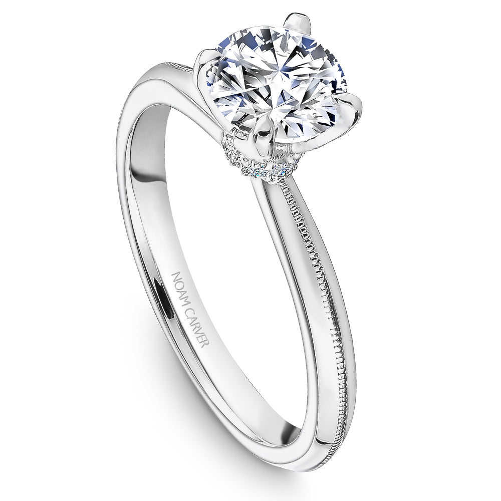 Noam Carver Engagement Ring Platinum With 10 RD TCW 0.05ct