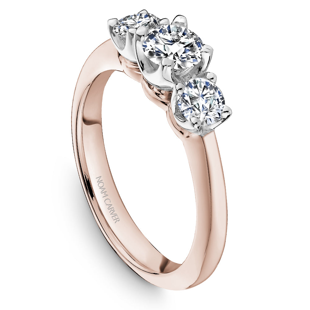 Noam Carver Engagement Ring Rose & White 14k Gold With 2 RD TCW 0.51ct