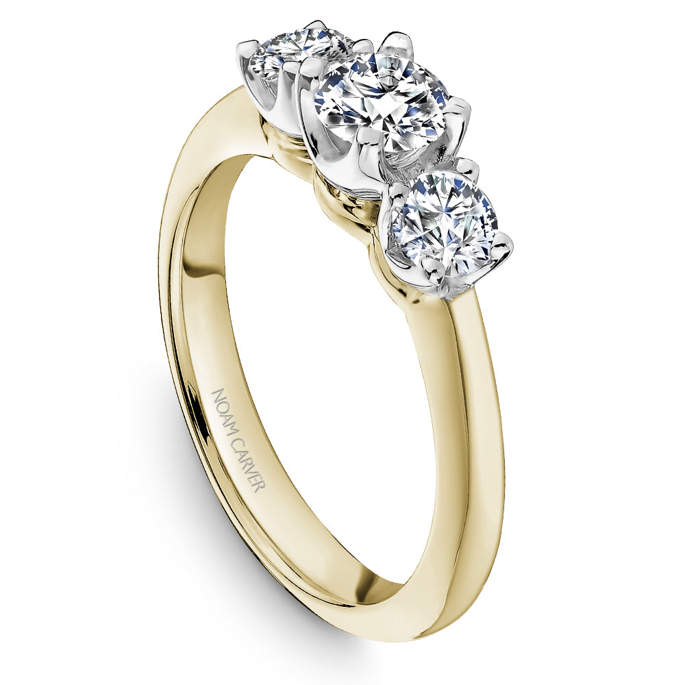 Noam Carver Engagement Ring Yellow & White 14k Gold With 2 RD TCW 0.51ct