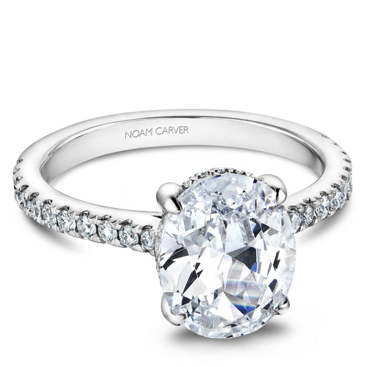 Noam Carver Engagement Ring White 18k Gold With 42 RD TCW 0.37ct