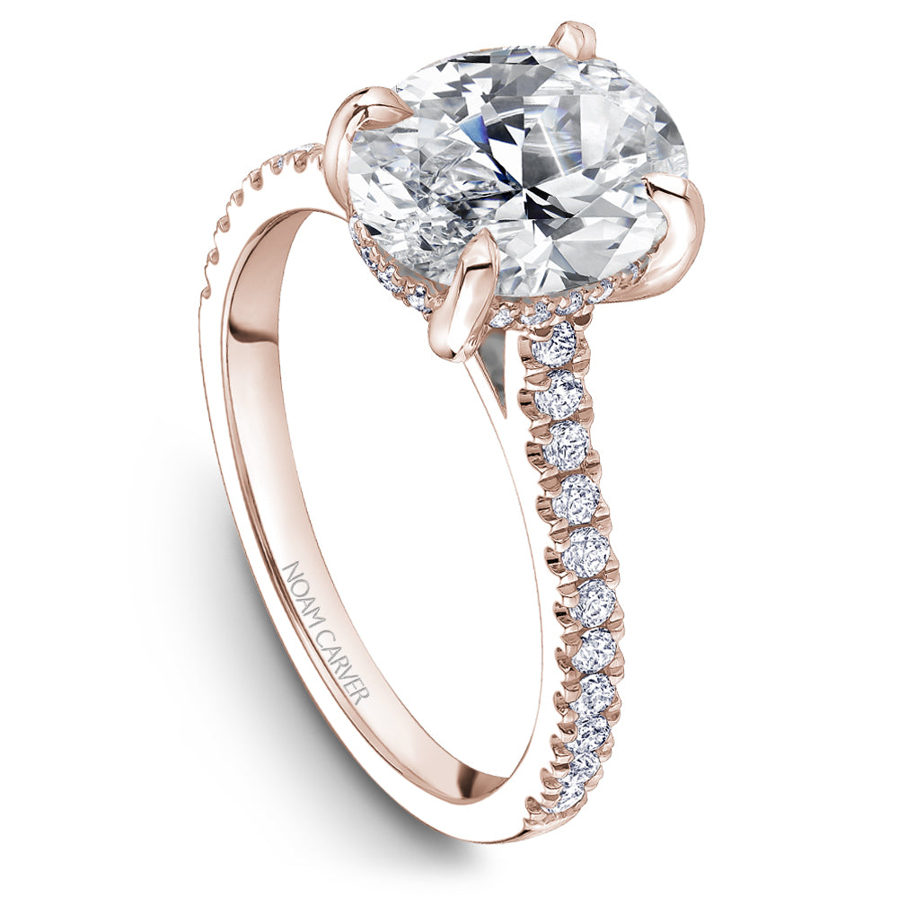 Noam Carver Engagement Ring Rose 14k Gold With 42 RD TCW 0.37ct