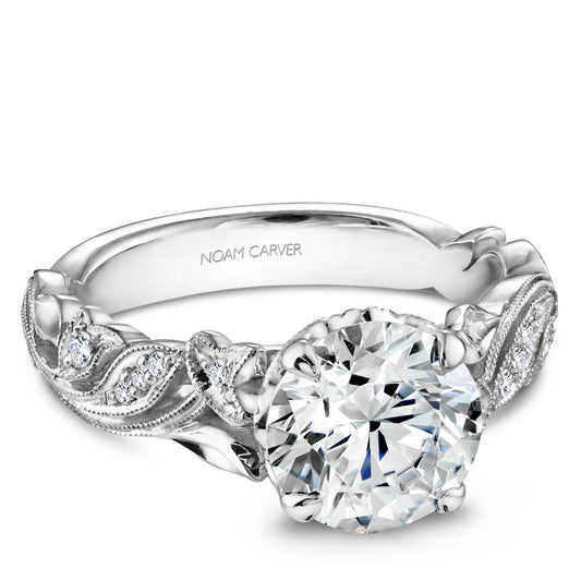 Noam Carver Engagement Ring White 18k Gold With 12 RD TCW 0.06ct