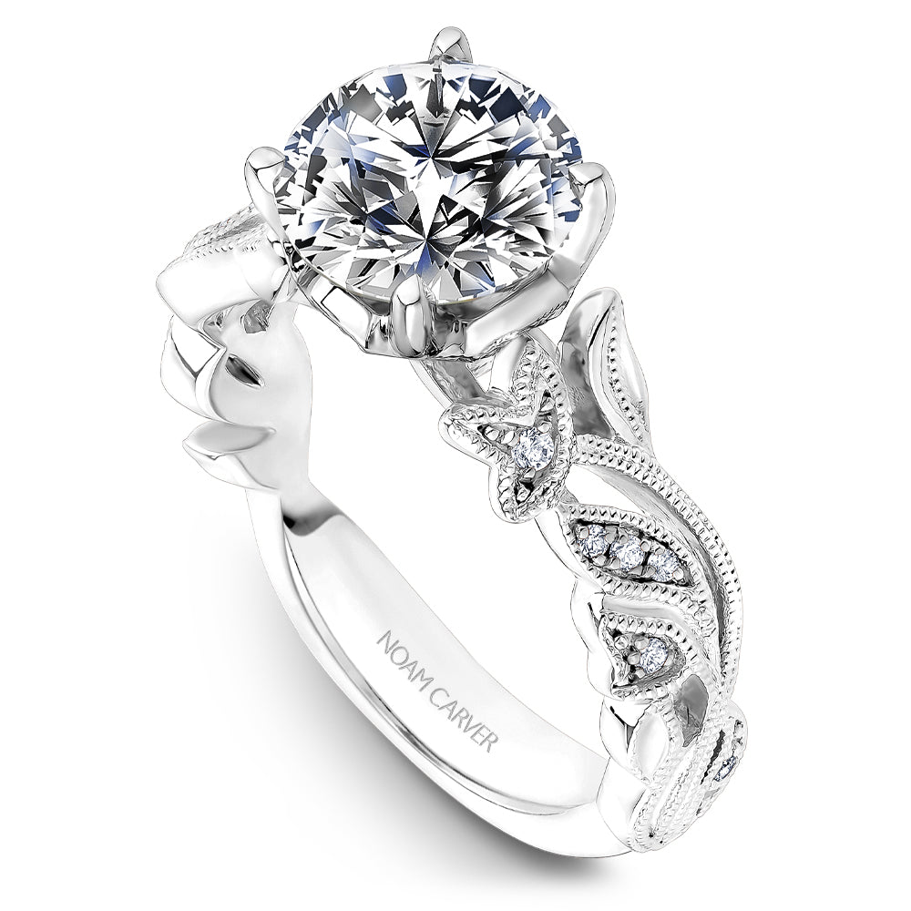 Noam Carver Engagement Ring Platinum With 12 RD TCW 0.06ct