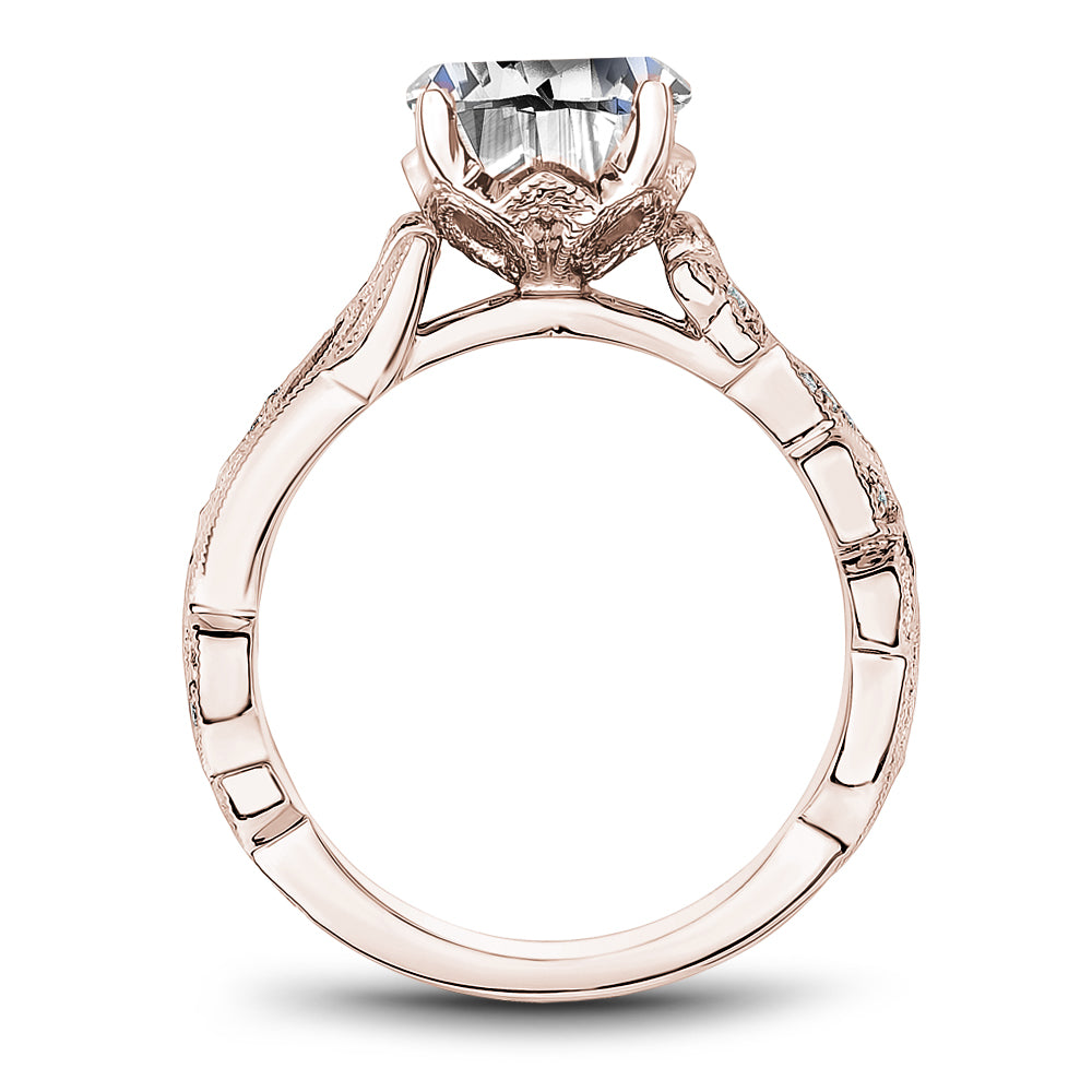 Noam Carver Engagement Ring Rose 18k Gold With 12 RD TCW 0.06ct