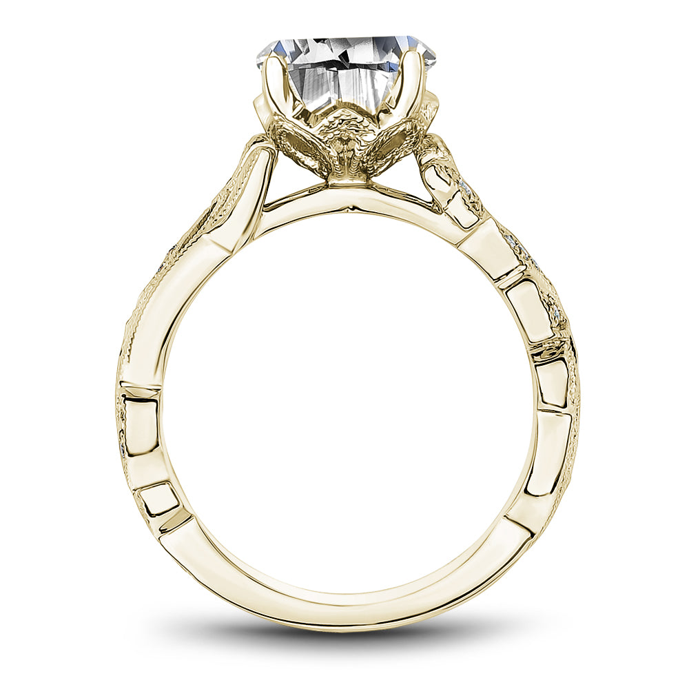 Noam Carver Engagement Ring Yellow 14k Gold With 12 RD TCW 0.06ct