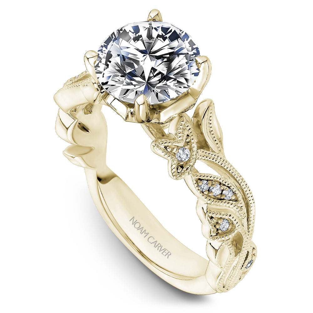 Noam Carver Engagement Ring Yellow 14k Gold With 12 RD TCW 0.06ct