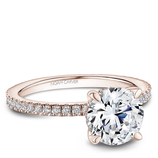 Noam Carver Engagement Ring Rose 14k Gold With 44 RD TCW 0.29ct