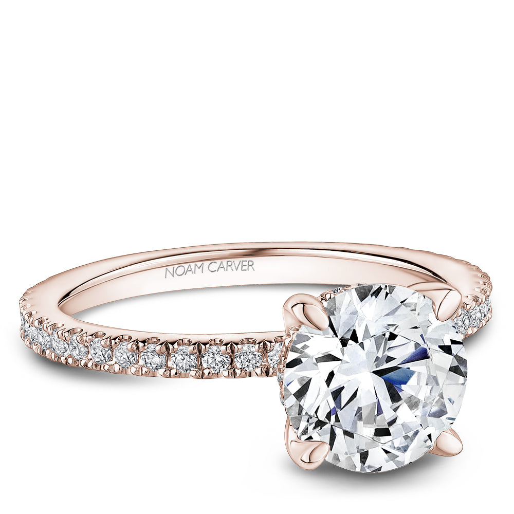 Noam Carver Engagement Ring Rose 18k Gold With 44 RD TCW 0.29ct