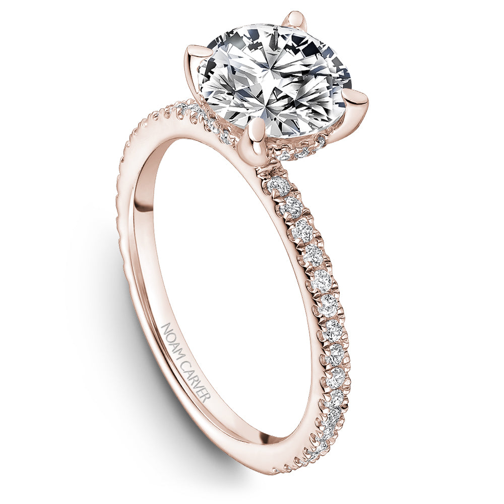 Noam Carver Engagement Ring Rose 18k Gold With 44 RD TCW 0.29ct