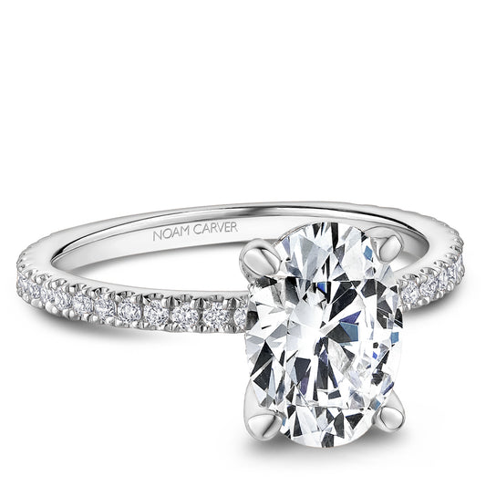 Noam Carver Engagement Ring White 14k Gold With 48 RD TCW 0.30ct