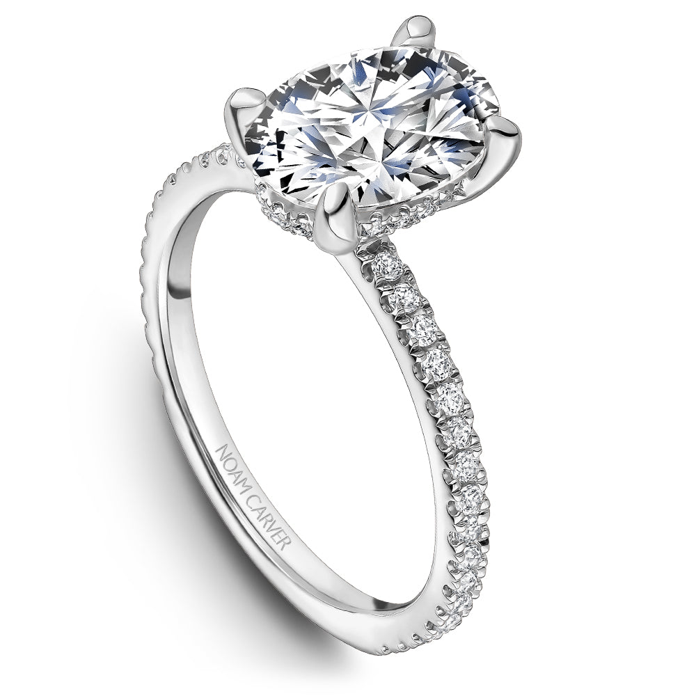 Noam Carver Engagement Ring White 18k Gold With 48 RD TCW 0.30ct