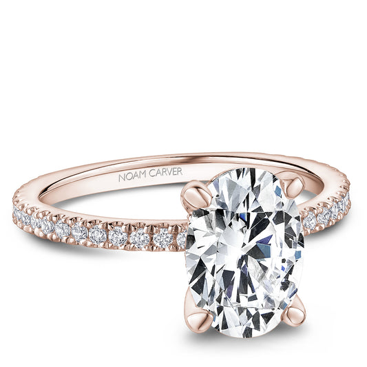 Noam Carver Engagement Ring Rose 14k Gold With 48 RD TCW 0.30t