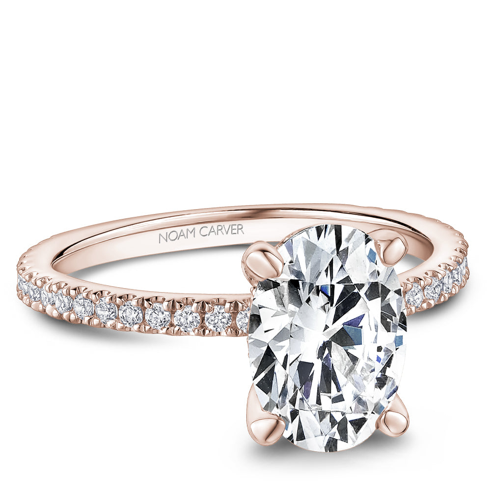 Noam Carver Engagement Ring Rose 18k Gold With 48 RD TCW 0.30t