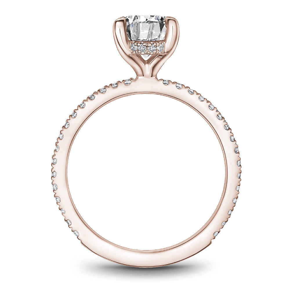 Noam Carver Engagement Ring Rose 18k Gold With 48 RD TCW 0.30t