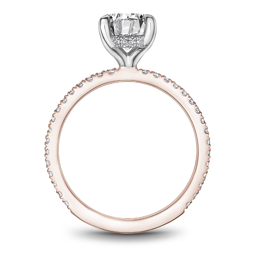 Noam Carver Engagement Ring Rose & White 14k Gold With 48 RD TCW 0.30ct