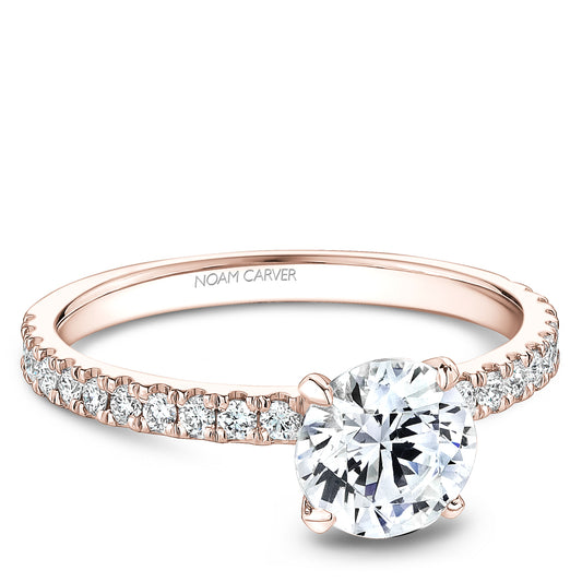 Noam Carver Engagement Ring Rose 18k Gold With 22 RD TCW 0.28ct