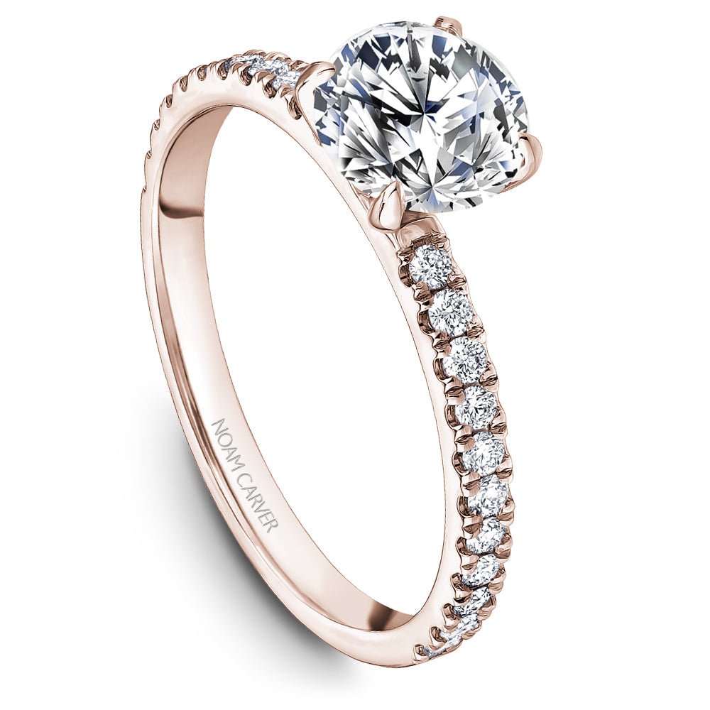 Noam Carver Engagement Ring Rose 14k Gold With 22 RD TCW 0.28ct