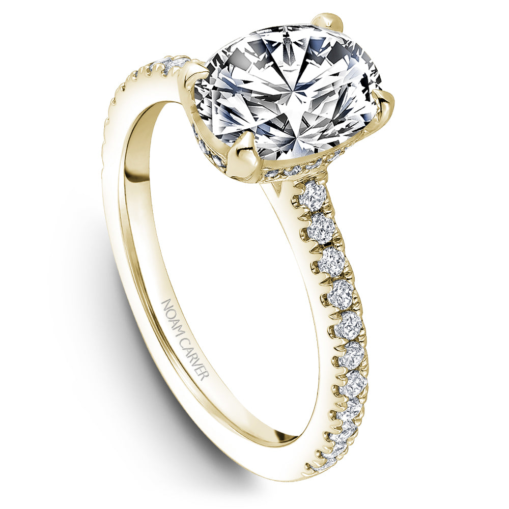 Noam Carver Engagement Ring Yellow 14k Gold With 38 RD TCW 0.46ct