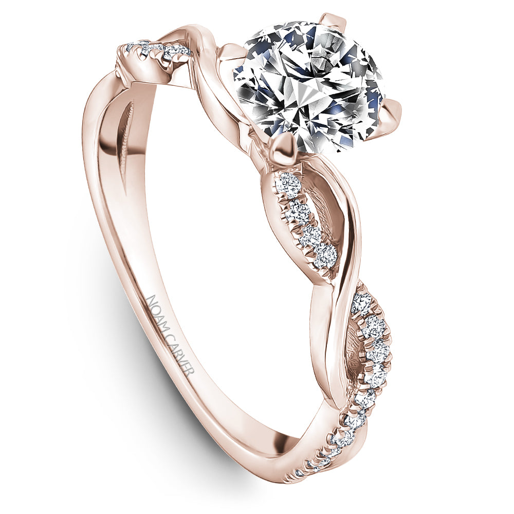 Noam Carver Engagement Ring Rose 18k Gold With 30 RD TCW 0.16ct