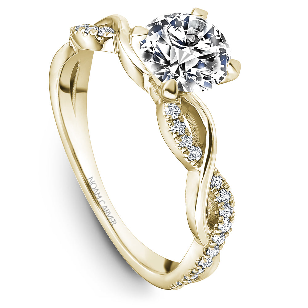 Noam Carver Engagement Ring Yellow 14k Gold With 30 RD TCW 0.16ct