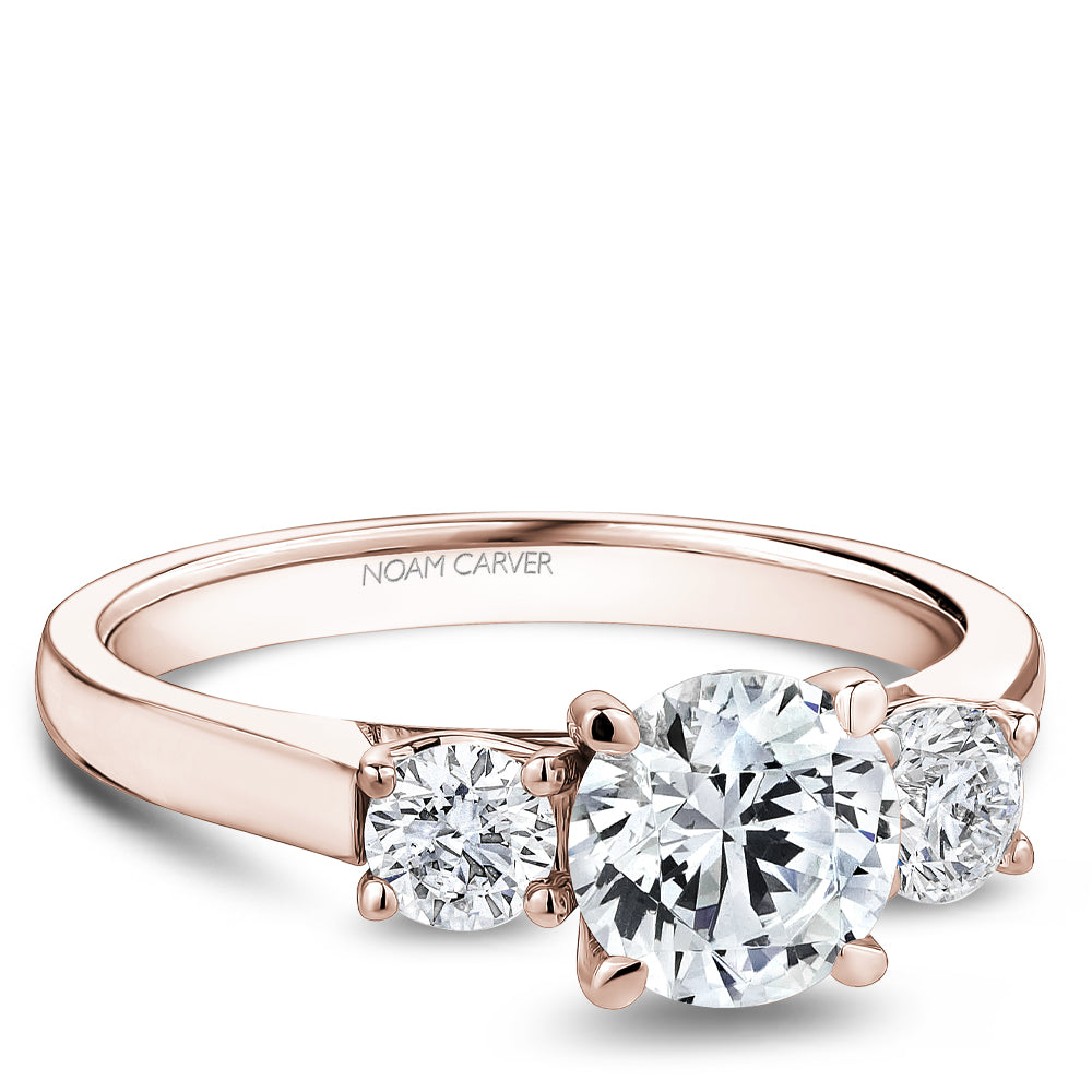 Noam Carver Engagement Ring Rose 14k Gold With 2 RD TCW 0.41ct