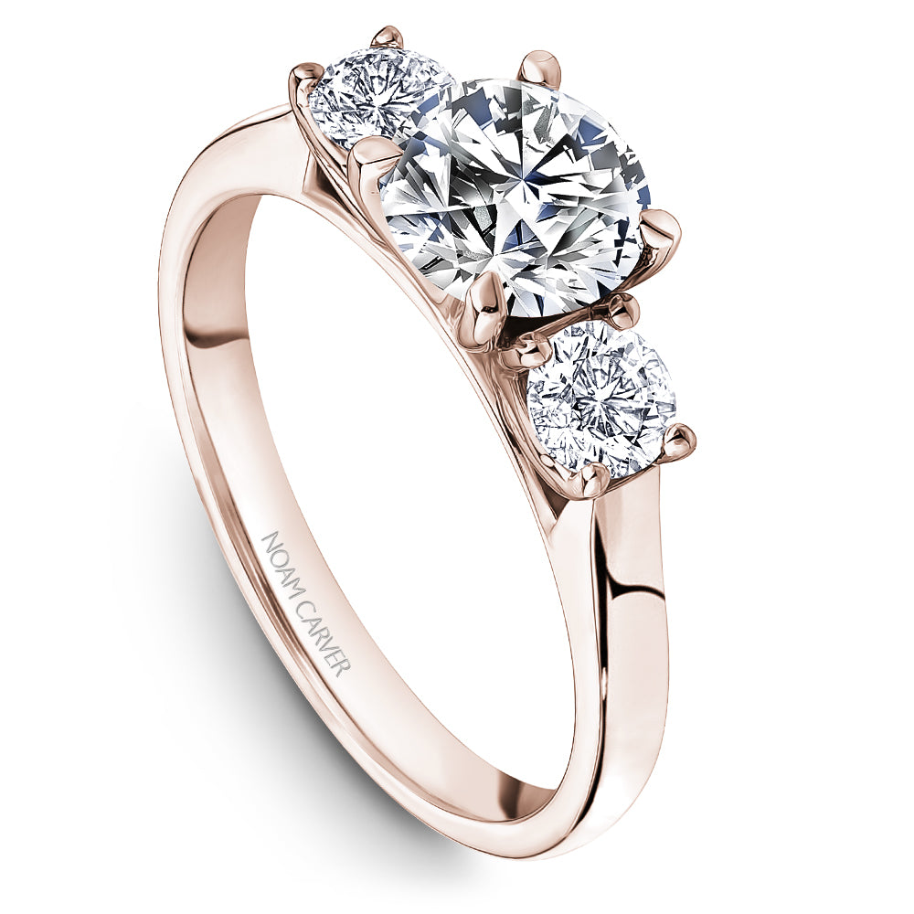 Noam Carver Engagement Ring Rose 14k Gold With 2 RD TCW 0.41ct