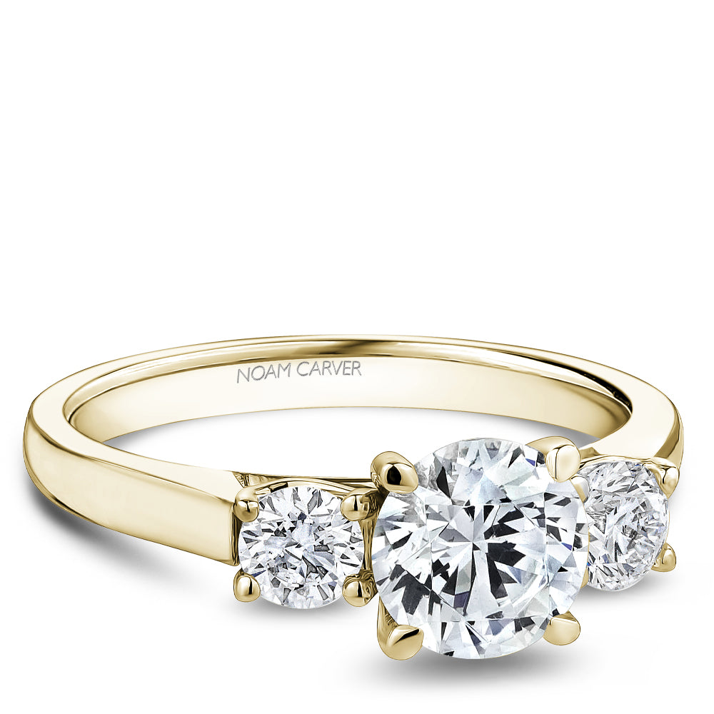 Noam Carver Engagement Ring Yellow 14k Gold With 2 RD TCW 0.41ct