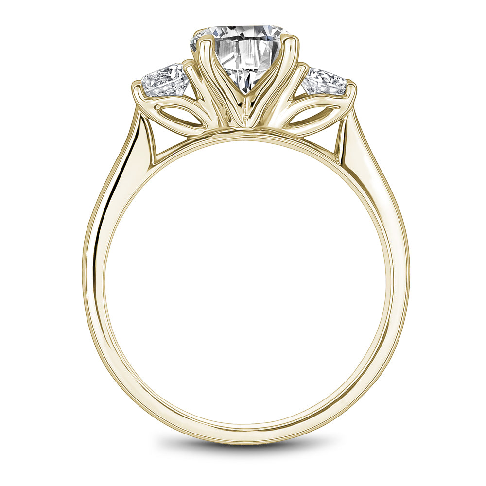 Noam Carver Engagement Ring Yellow 14k Gold With 2 RD TCW 0.41ct