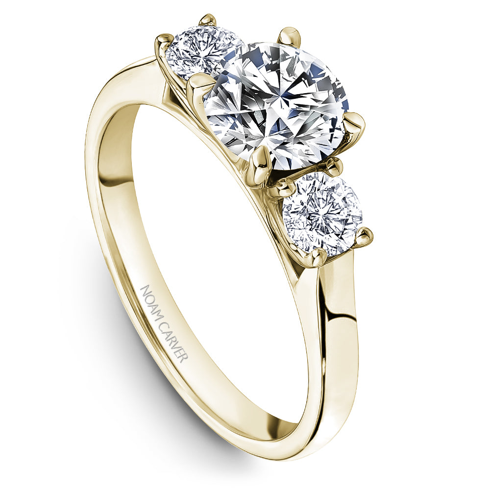 Noam Carver Engagement Ring Yellow 14k Gold With 2 RD TCW 0.41ct