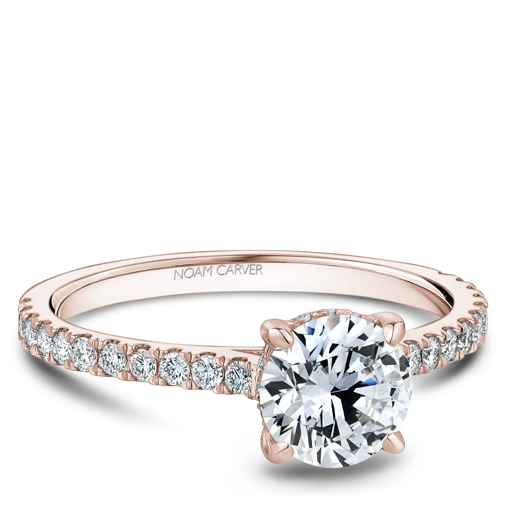 Noam Carver Engagement Ring Rose 14k Gold With 34 RD TCW 0.34ct
