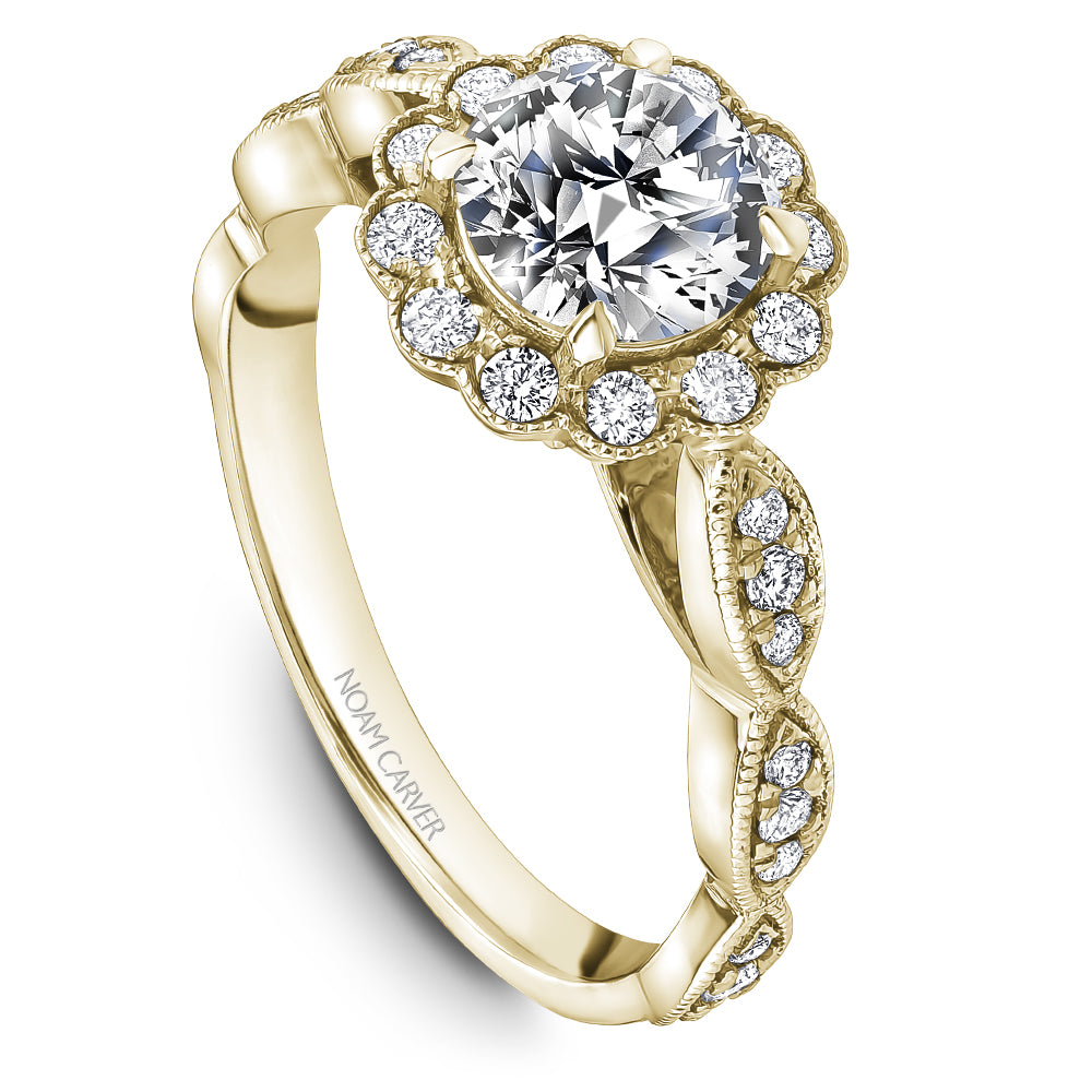 Noam Carver Engagement Ring Yellow 14k Gold With 30 RD TCW 0.31ct