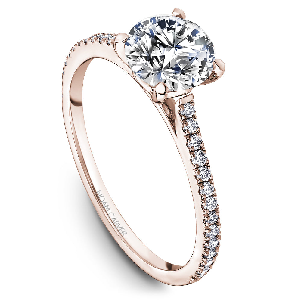 Noam Carver Engagement Ring Rose 18k Gold With 28 RD TCW 0.17ct